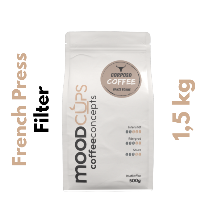 Coffee Corposo - 3 x 500 G - Ganze Bohne oder Mahlkaffee