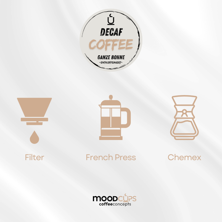 Coffee Decaf - 3 x 500g - Ganze Bohne oder Mahlkaffee - Entkoffeiniert